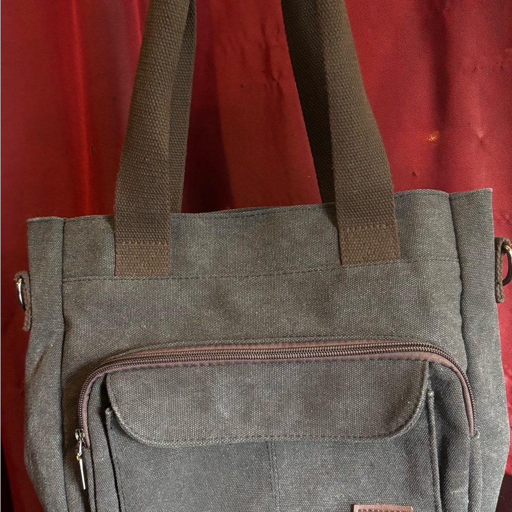 Gray Canvas Tote Bag